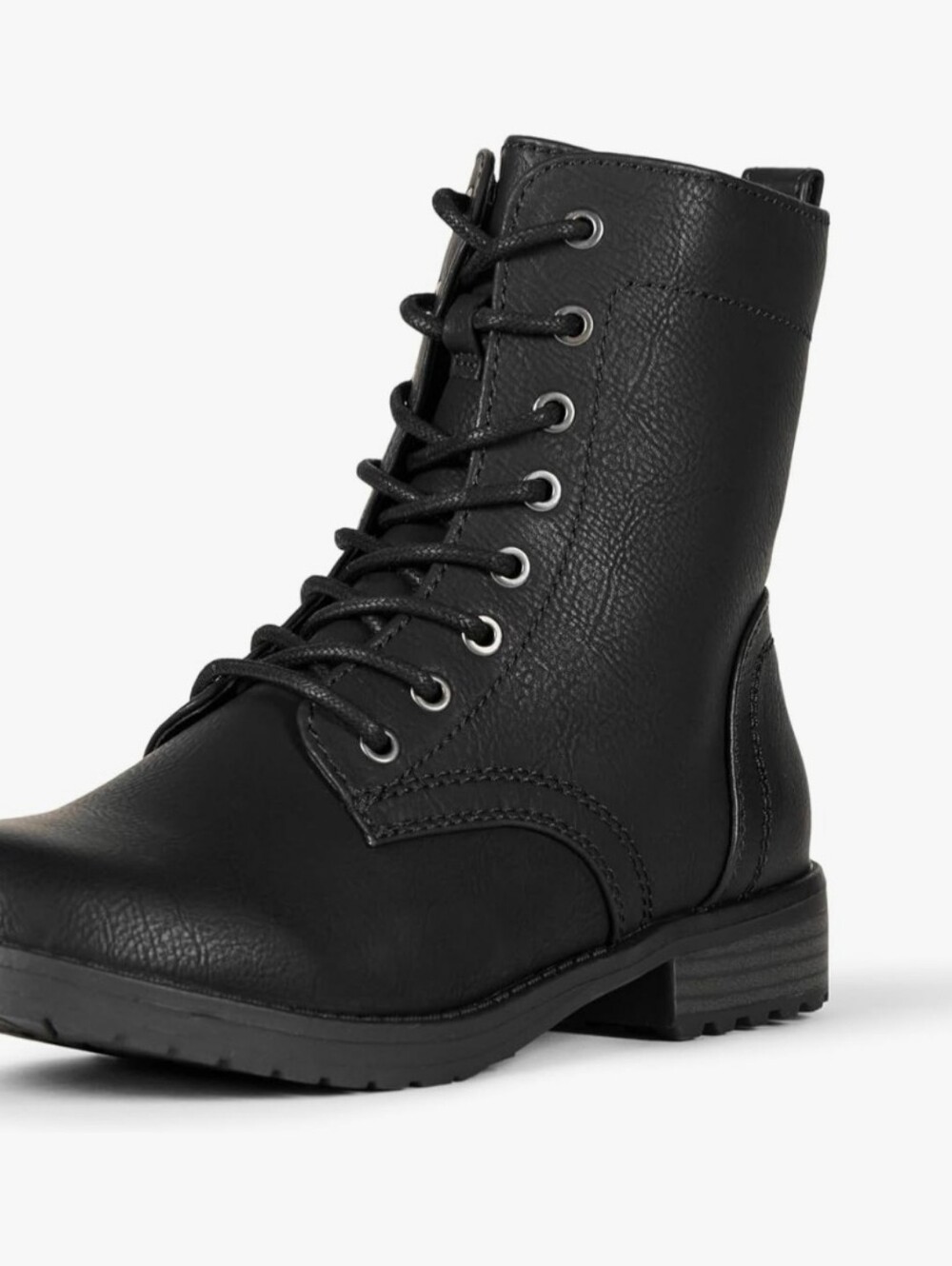 Amazon Essentials Women's Black Lace-Up Combat Boot Size 7